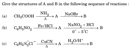 Give the structures of A and B in the following sequence of reactions 